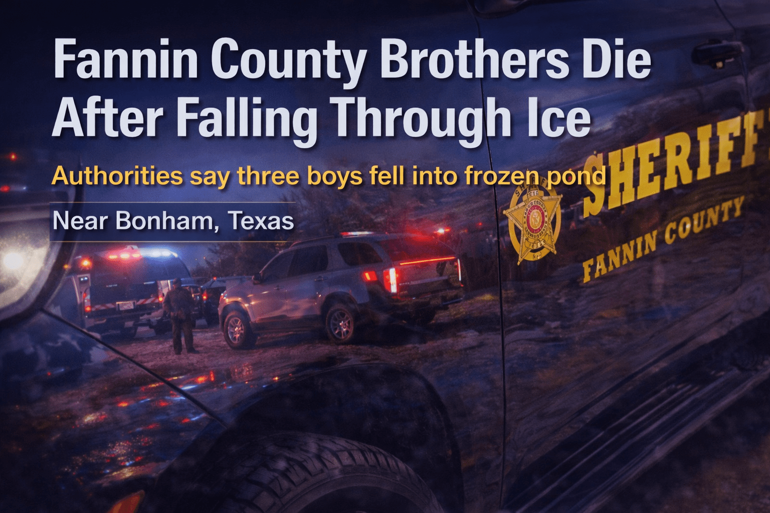 Fannin County Sheriff Confirms Three Brothers Died After Falling Through Ice on Pond Near Bonham